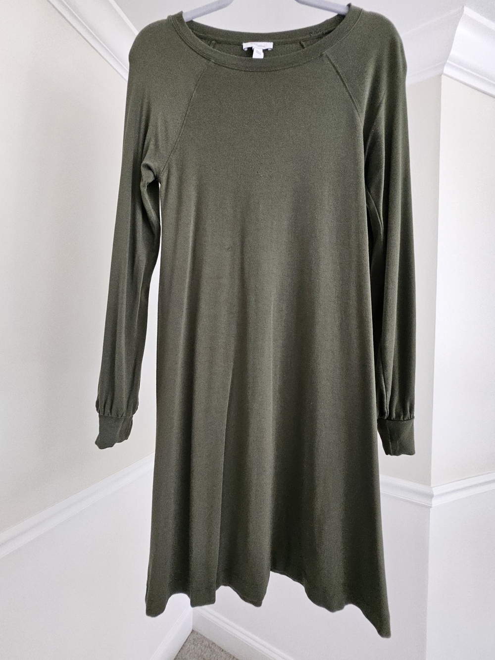 Daily Ritual Olive Green Long Sleeve Swing Dress S